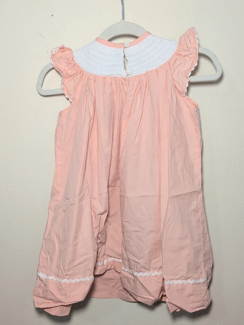 Lil Cactus Smocked Easter Dress Pink White Bunny Chick 100% Cotton Girls Size 2T